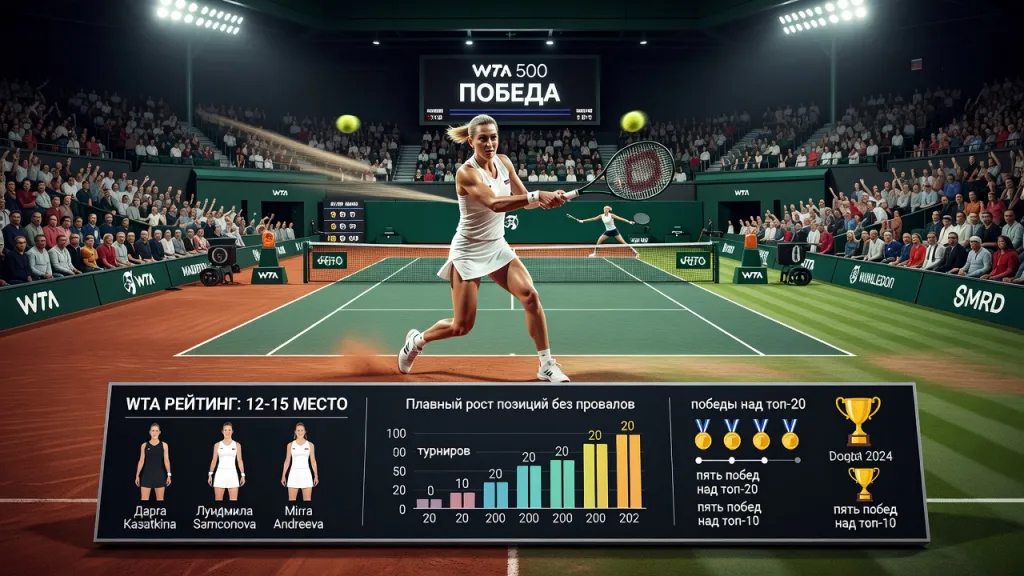 Как Вероника Кудерметова укрепляет позиции в рейтинге WTA: главные матчи и победы 2024 года