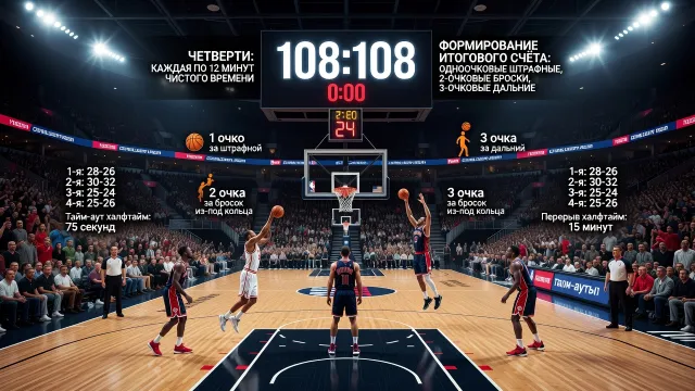 Сколько длится четверть в NBA? Как формируется итоговый счёт баскетбольного матча